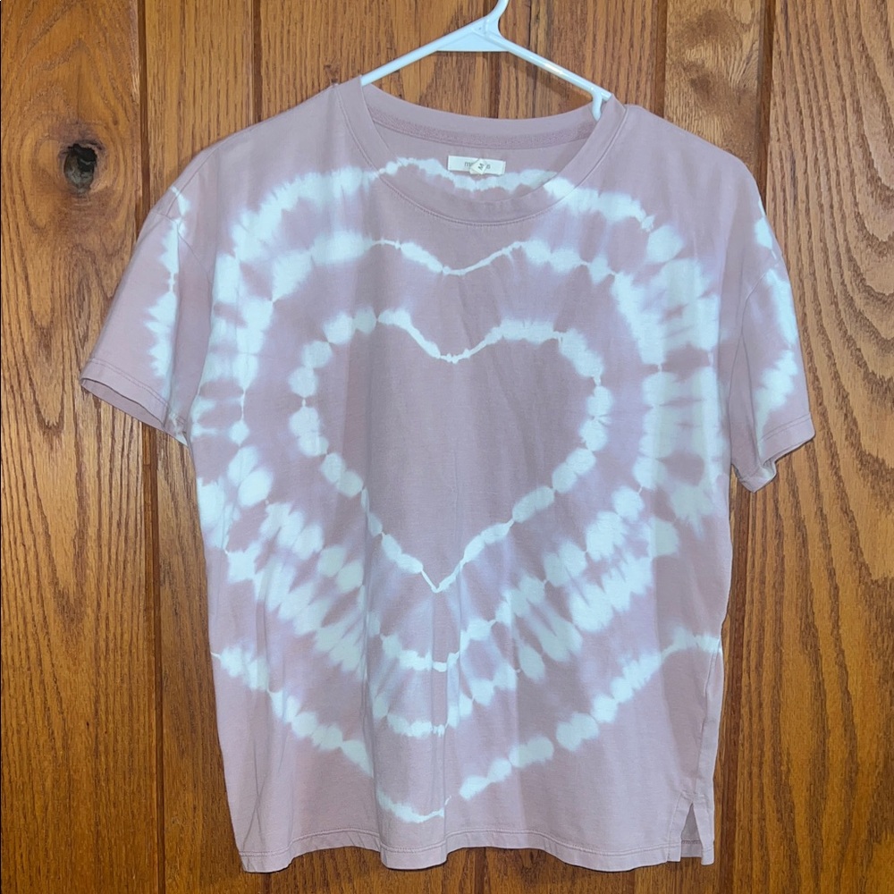 Maurices Mauve Heart Tie-Dye Tee Size M